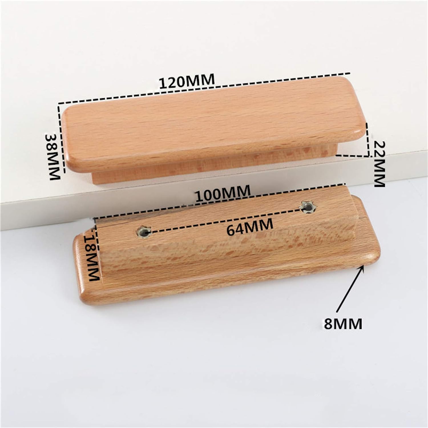 Solid Wood Cupboard Door Pull Handles Drawer Knobs Pulls Furniture Hardware Vintage Bathroom Cabinet