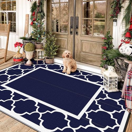 image for GENIMO Outdoor Rug 8' x 10' Patio Waterproof, Foldable Reversible Plas