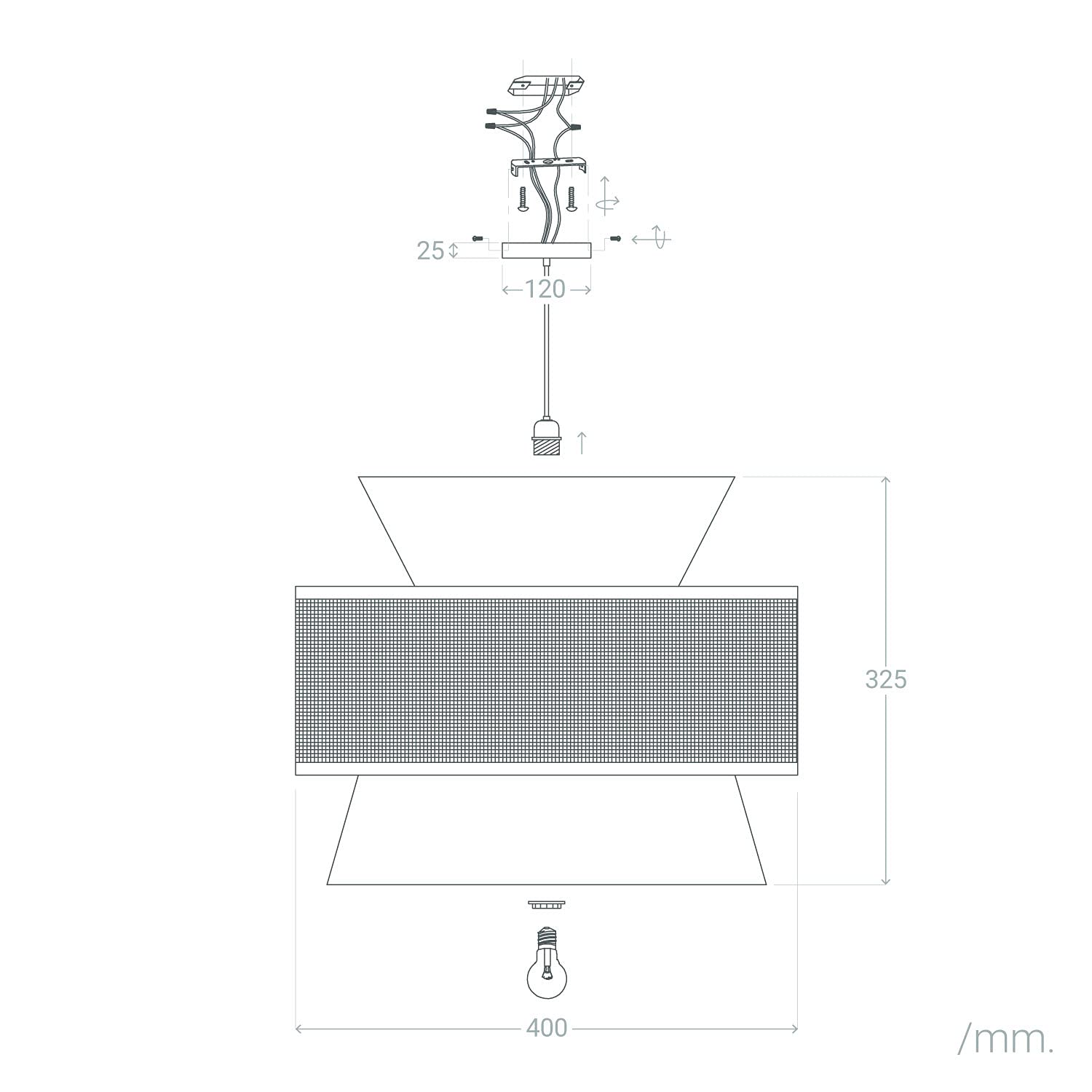 LEDKIA LIGHTING - Lampada a Sospensione Chulu | Design Elegante e Classico | Compatibile con Lampadina LED E27 | Per Interni IP20 | Uso Versatile in Casa e Ufficio, Verde, Tessuto