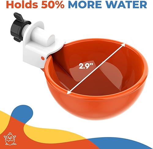 Miniatura 2 de LilClucker 20 tazas para bebedor de pollo 10 naranjas y 10 azules