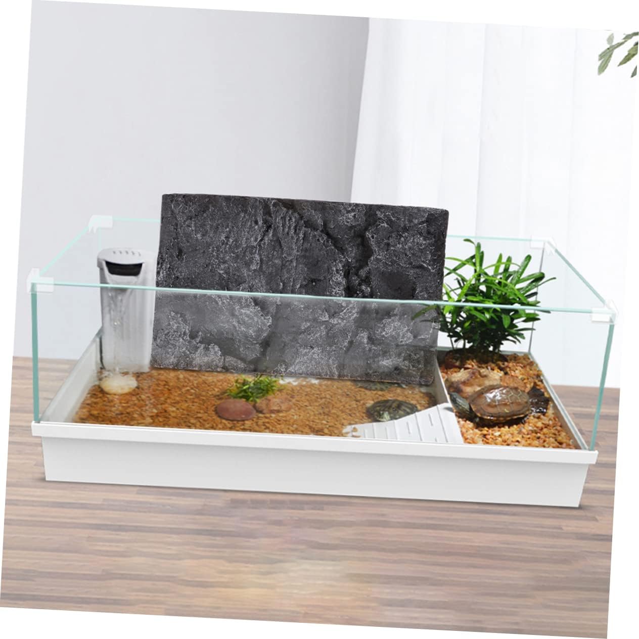 2pcs Reptile Tank Background Board Imitation Landscape Decor for Aquariums Turtle Tanks and Terrariums and Easy to Install Design