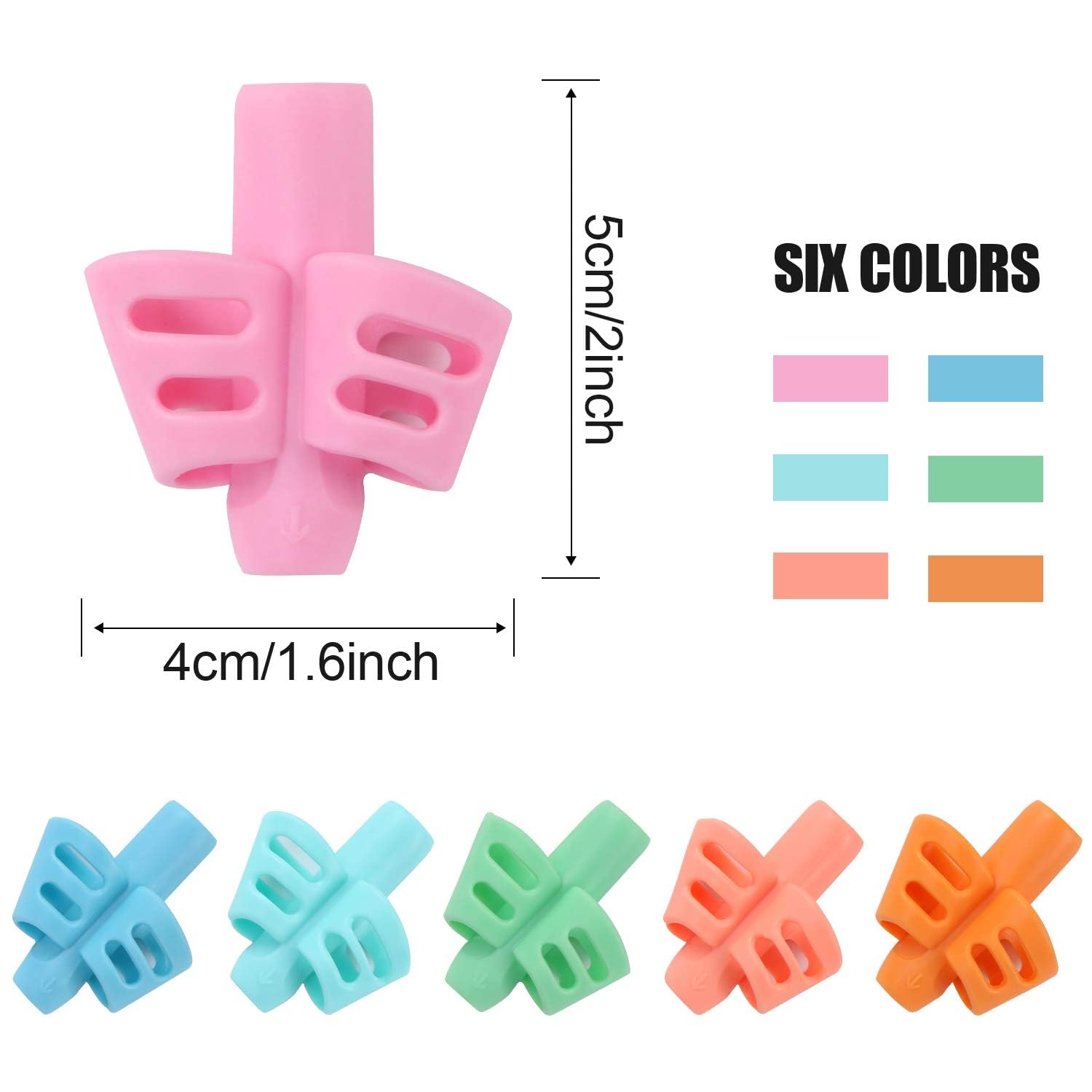 FYHJNC 6 Pack Pencil Grips for Kids Handwriting, Ergonomic Writing Tool for Toddlers Preschoolers, Children - Image 2