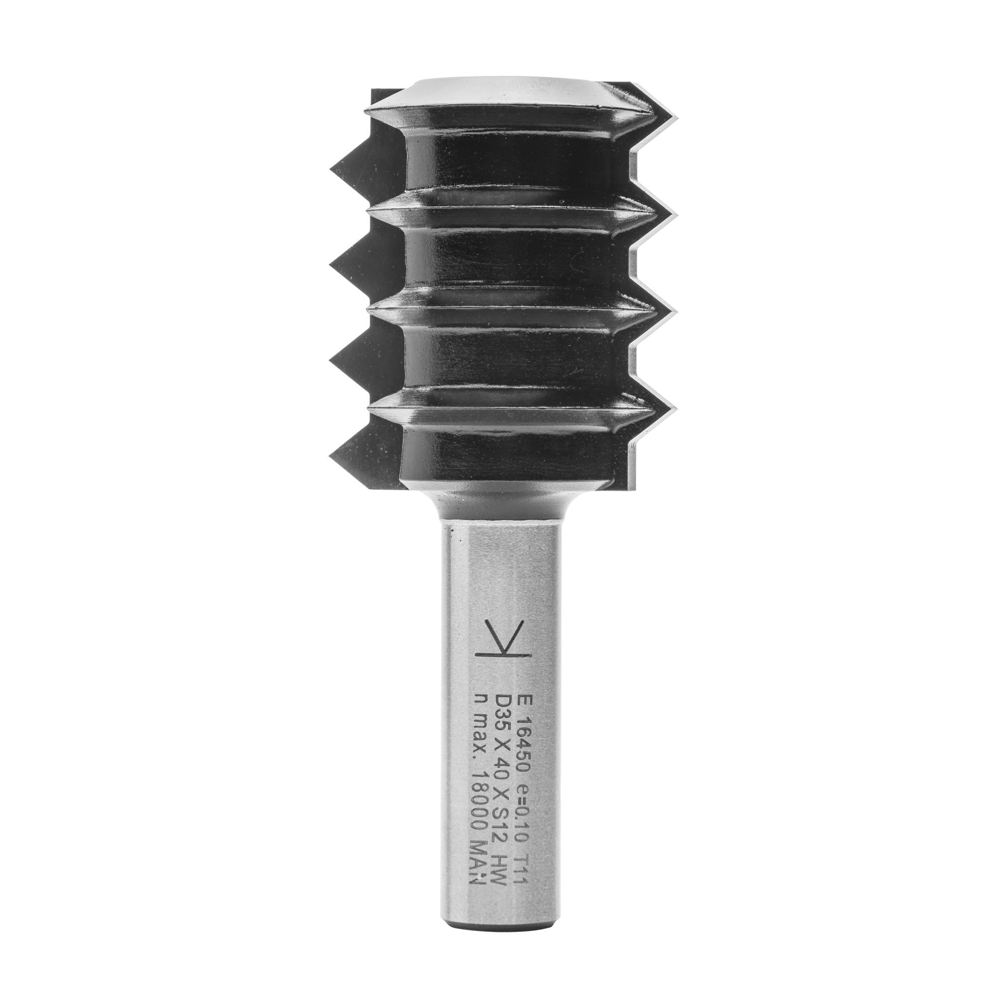 ENT 16450 Frez do uzebien "V" w wegliku, chwyt (S) 12 mm, srednica (D) 35 mm, NL 40 mm, T 4 mm, M 4,76 mm, E 80°, SL 40 mm