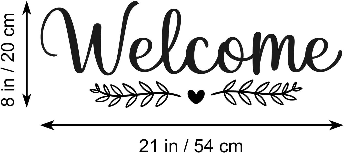 Vancetyno Welcome Vinyl Front Door Decal DIY Entryway Lettering Wall Words Home Decor