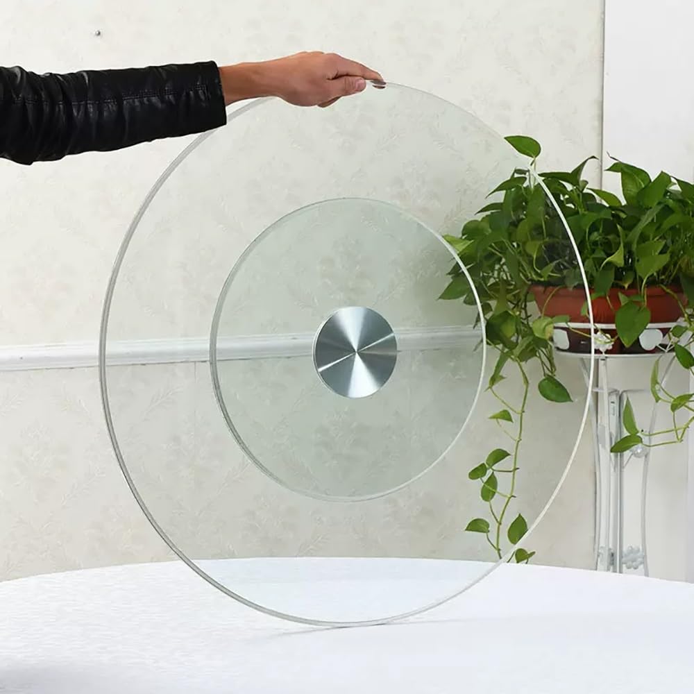 Plateau tournant en verre trempé de 27 à 39 pouces Lazy Susan transparent