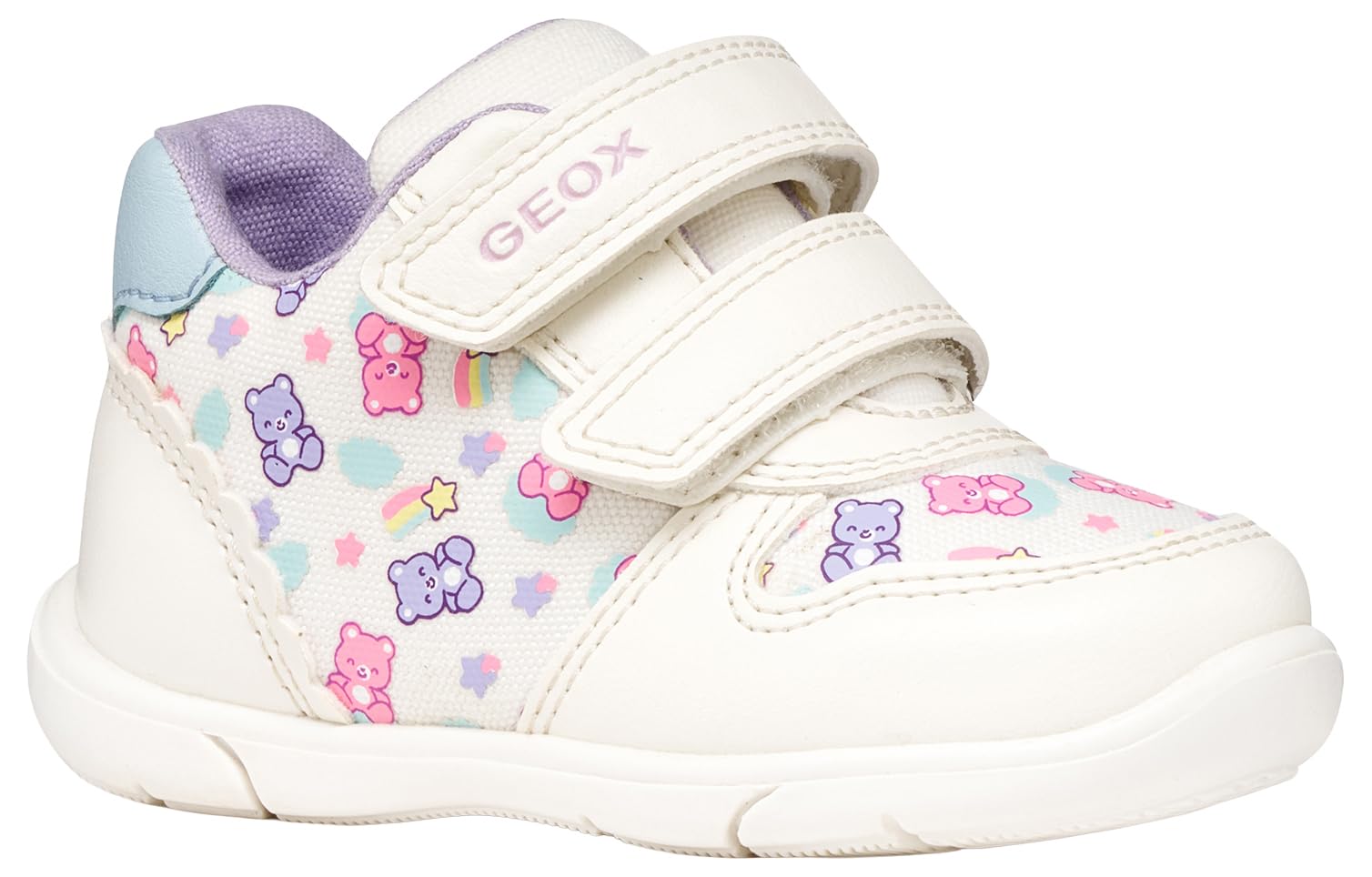 Geox Baby Girls' B ZAPITO Girl A Trainers, White/LT Blue, 18 EU