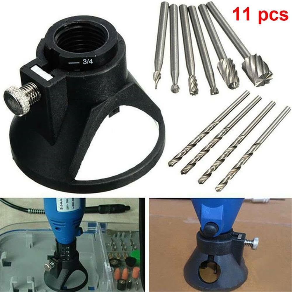 11Pcs Tool Locator Cutting Guide Router Drill Bits Drill Bit Kit File Milling Set Grinder Accessories