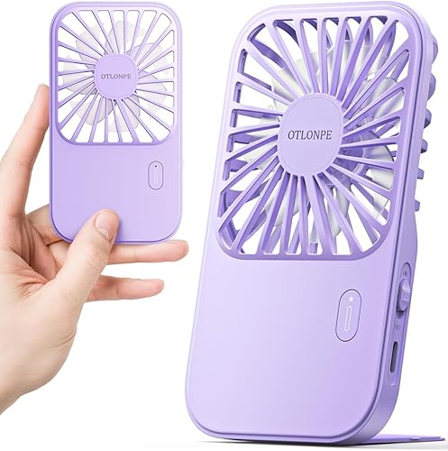 Miniatura 9 de Otlonpe Mini ventilador portátil recargable, pequeños ventiladores portátiles de mano con batería personal para viajes de escritorio de mano,