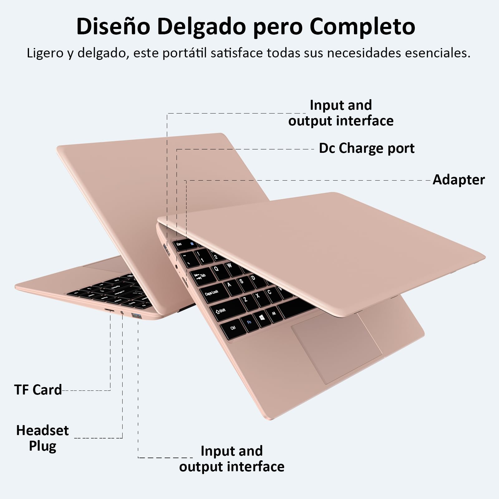 2026 Ordenador Portátil 14 Pulgadas hasta 2,8 GHz Celeron N4020 256GB SSD PC Portátils Soporta 1TB SSD Expansión con Ratón Inalámbricopara Trabajo-Estudio-Aprendizaje 1080 Mini Puerto Multimedia-Oro