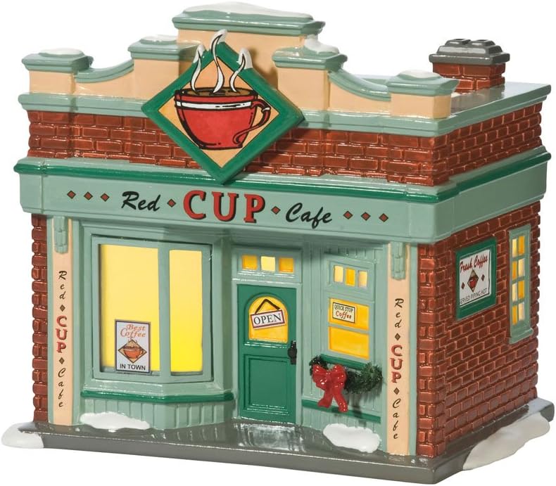 Cozy Up with the Department 56 Snow Village Red Cup Café: A Must-Have Holiday Decor!