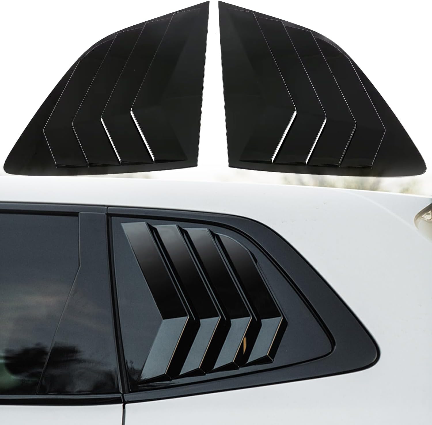 CTH for Honda CR-V CRV 2023-2026 Rear Window Side Louvers Shutter Decorative Panel Cover Trim Car Accessories 2pcs (Black)