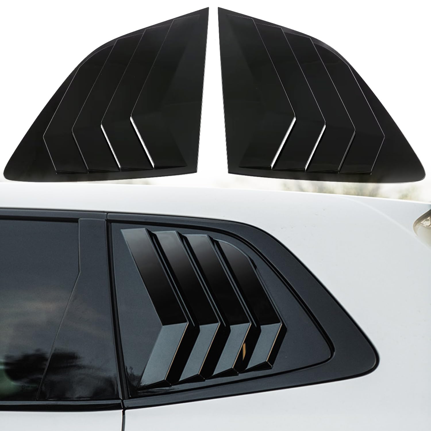 CTH for Honda CR-V 2023-2025 Rear Window Side Louvers Shutter Decorative Panel Cover Trim Car Accessories 2pcs (Black)