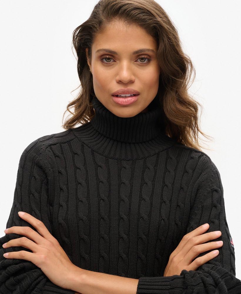 Superdry Pull ample à col roulé torsadé pour femme