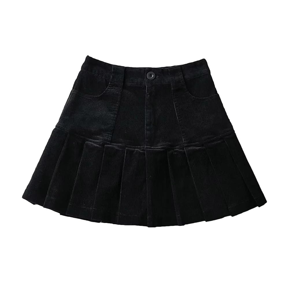 Amazon.com: Corduroy Pleated Skirt Women High Waist Mini