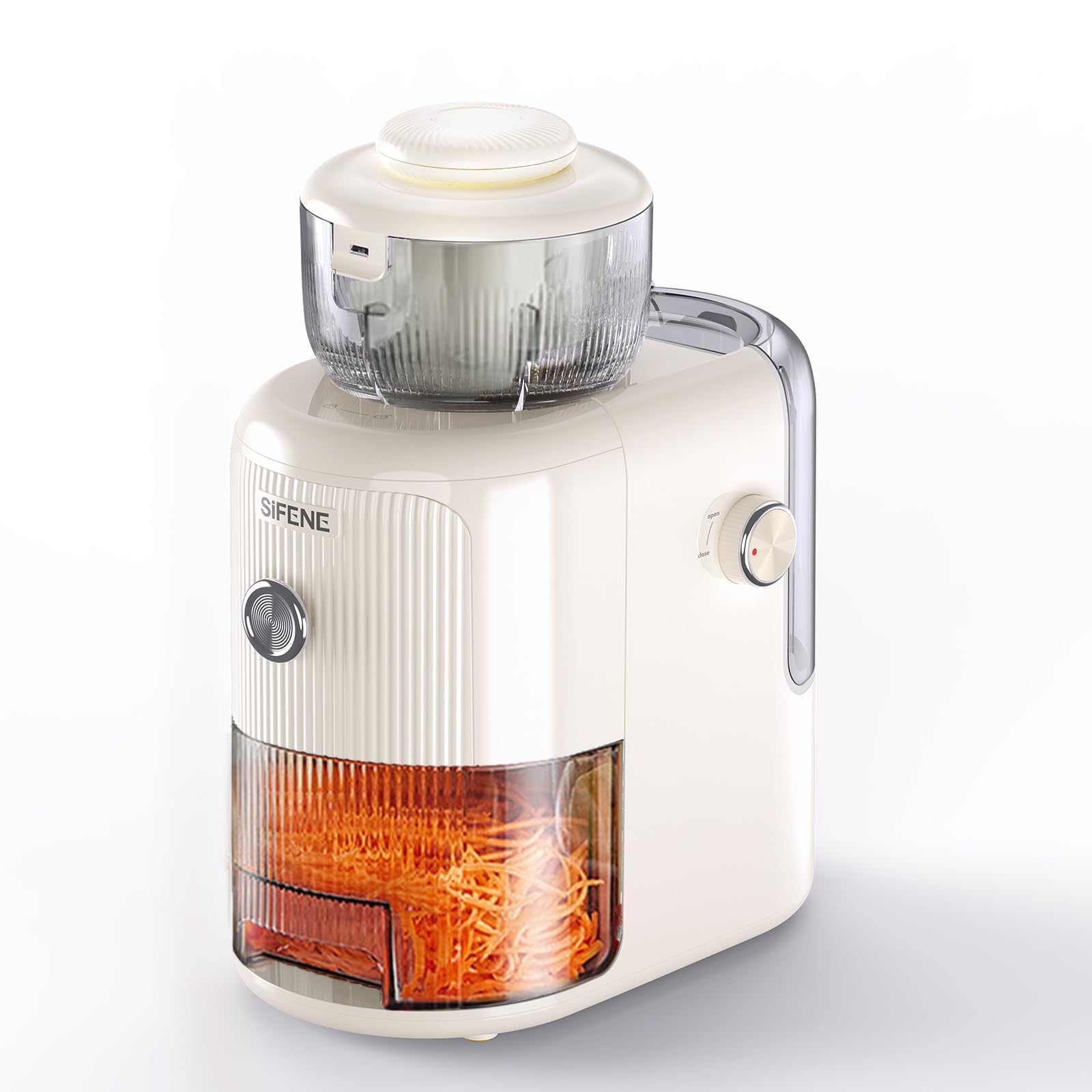 electric cheese grater, salad maker with 4 replaceable stainless shapes of blades, easy to clean electric slicer shredder, electric salad machine for fruits, vegetables, cheeses