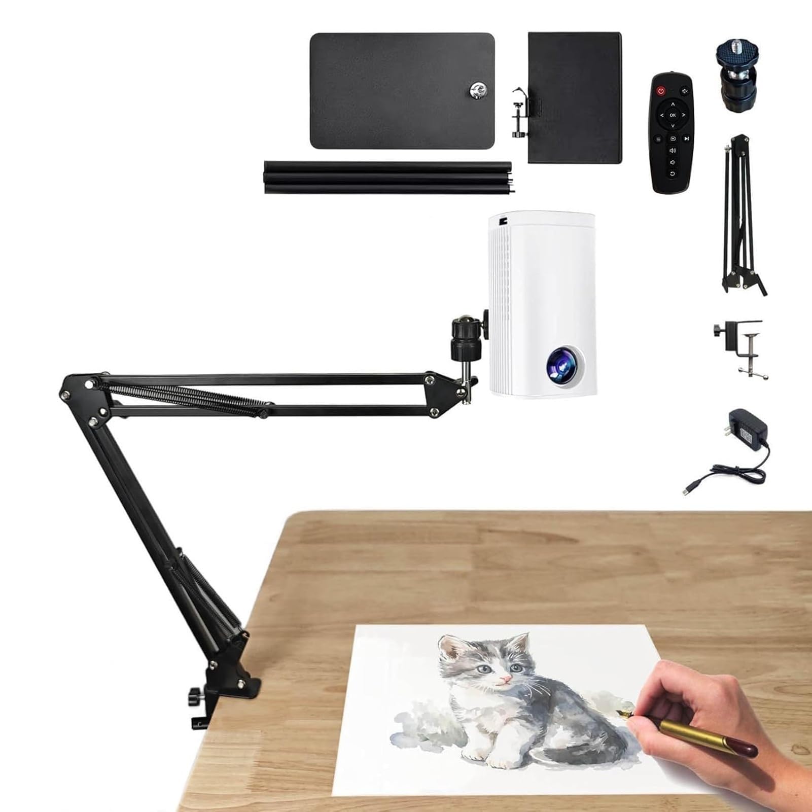 Projecteur de dessin intelligent portable pour calque artistique sur toile et mur avec support