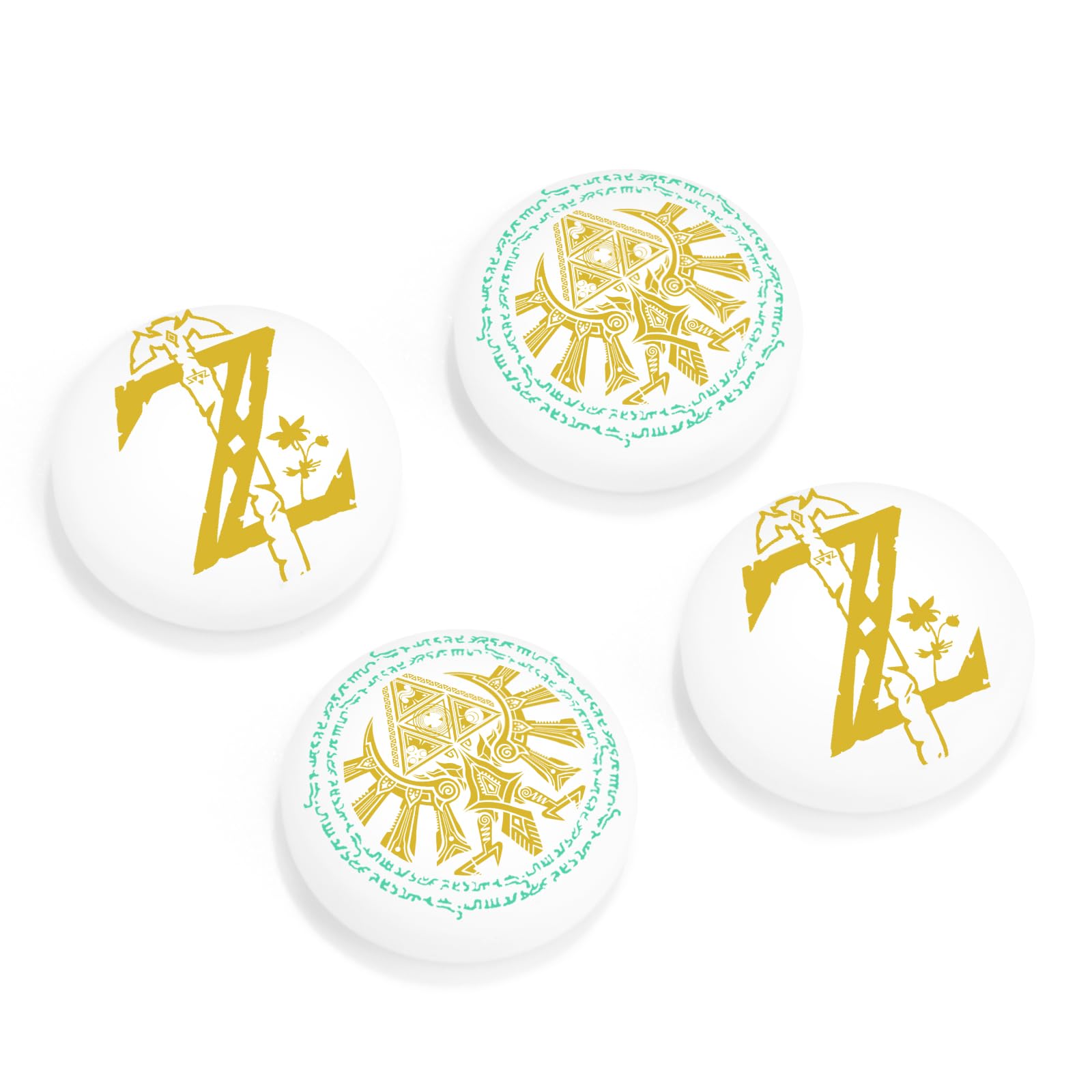 DLseego Switch Pulgar Agarres,Cool Joystick Switch Cubierta Antideslizante Stick Analógico Tapa,4PCS Tapas de Agarre del Pulgar Compatible con Switch/Switch OLED/Switch Lite,Amarillo-Blanco