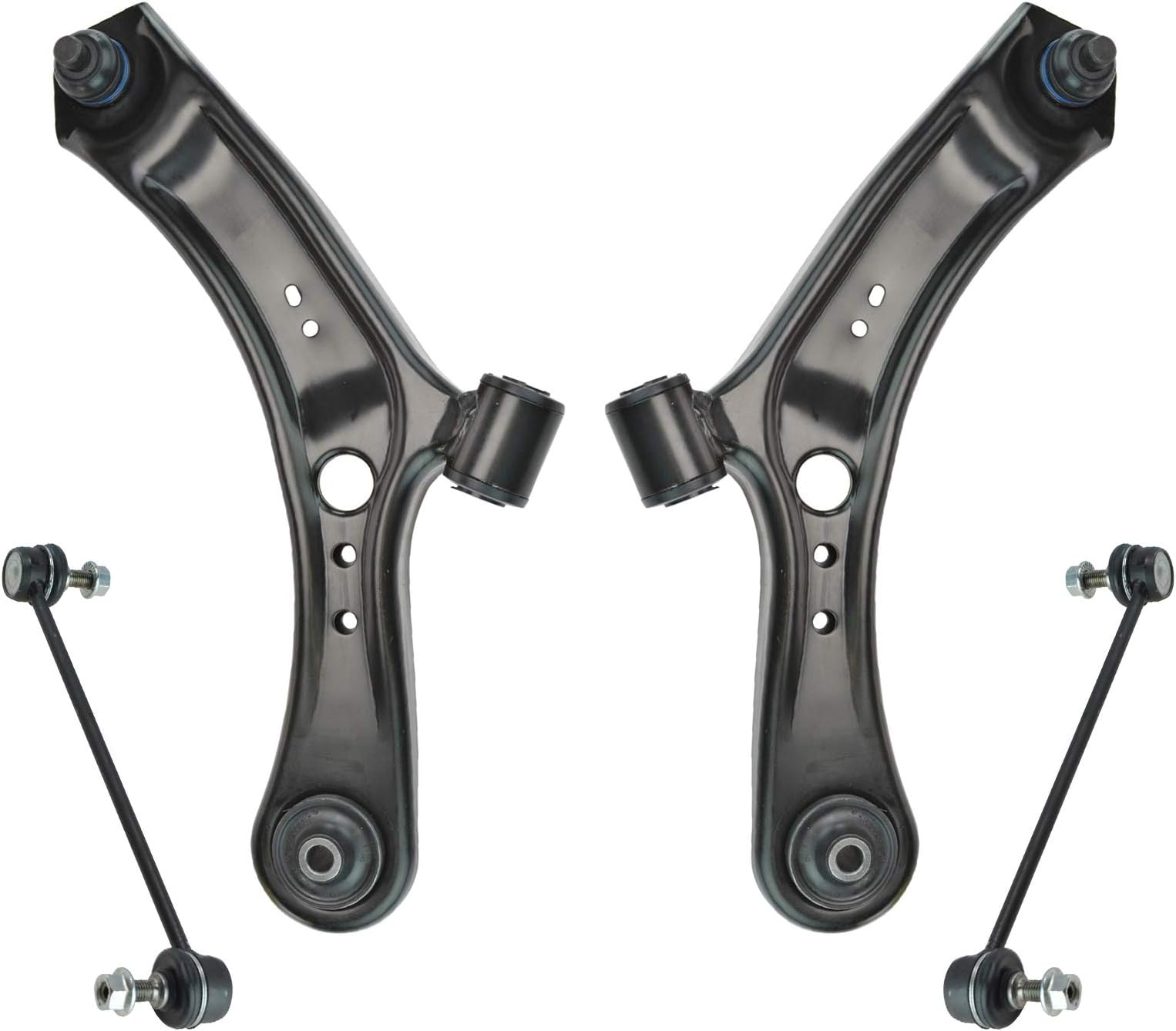 TRQ Front Suspension Kit Control Arm with Ball Joint Sway Bar Stabilizer Link Compatible with 2007-2013 Suzuki SX4