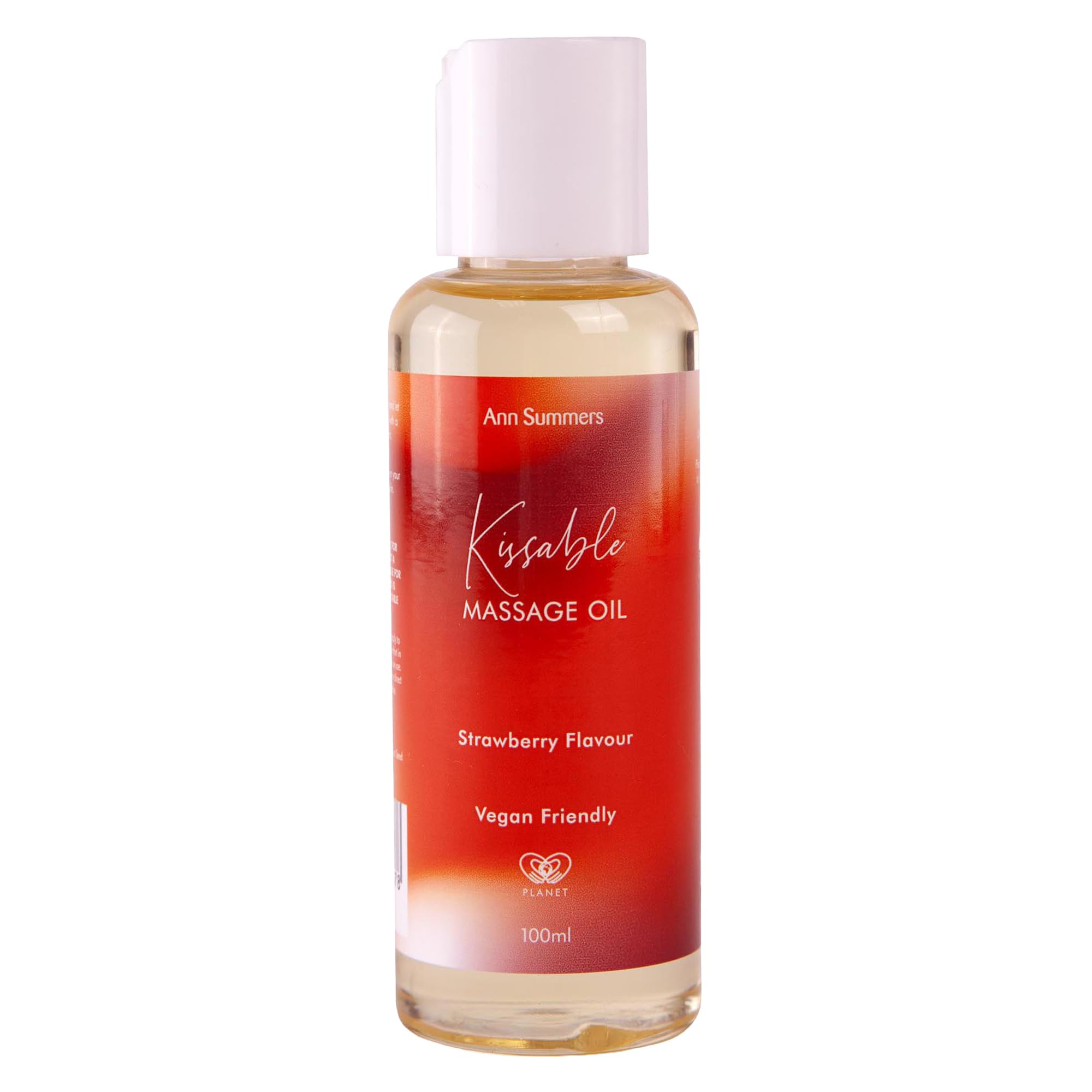 Valentines Ann Summers Kissable Massage Oil Strawberry Flavour (100ml) – Edible Massage Oil for Date Night & Relaxing Body Rubs – 95% Natural, Vegan & Cruelty-Free – Long-Lasting for Tempting Touch