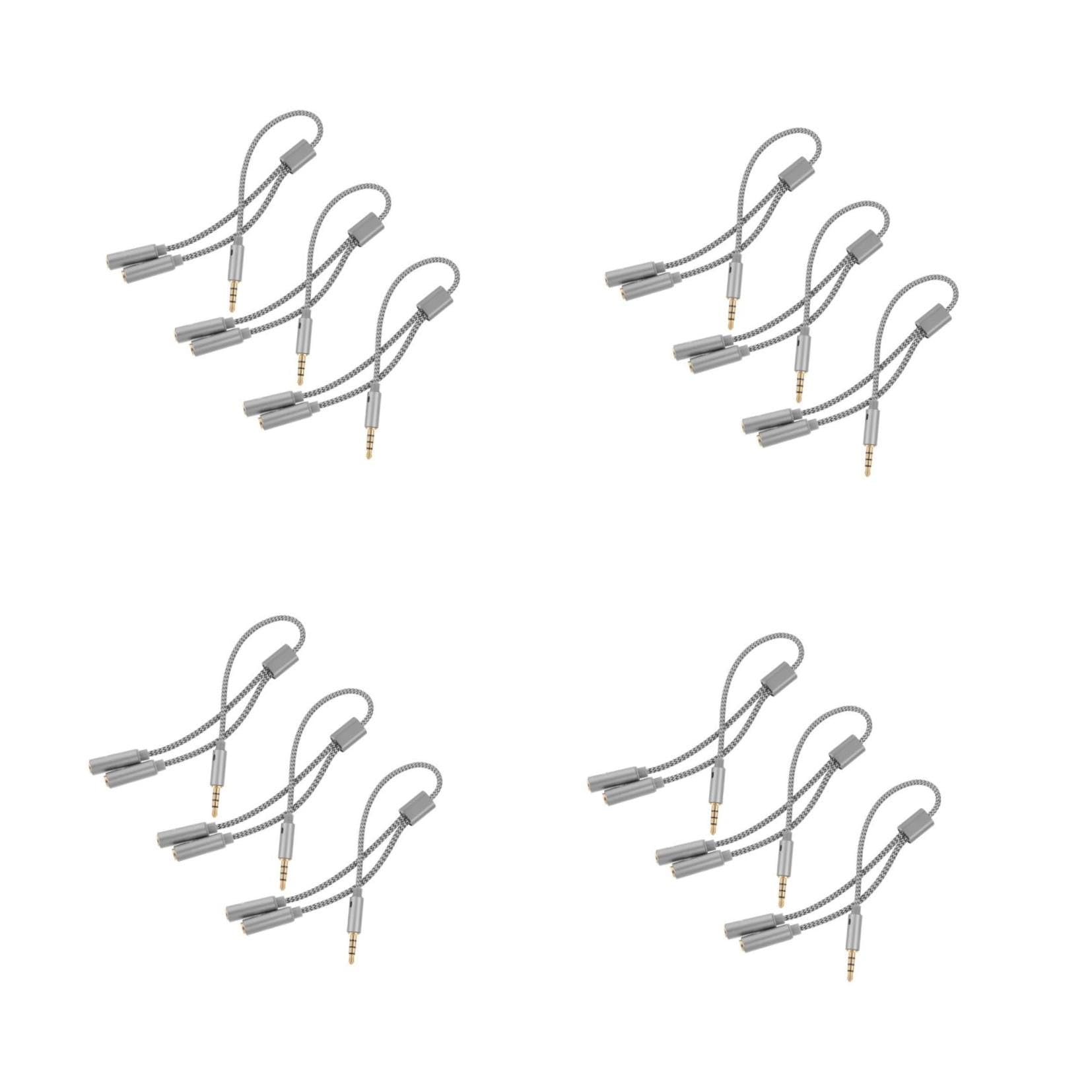 SHINEOFI Cable Adaptador para Auriculares Y Micrófono 12 Unidades Divisor De Auriculares Y Micrófono Extensión Estéreo Divisor De De 35 Mm De Audio
