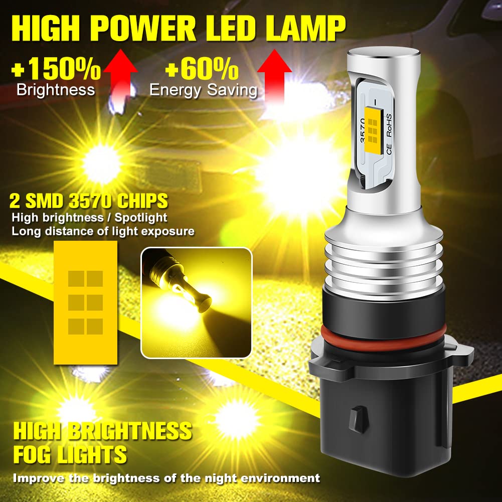 Amazon.com: HONLEEX DC/AC 9-36V PSX26W 12278 LED Fog Light Bulbs