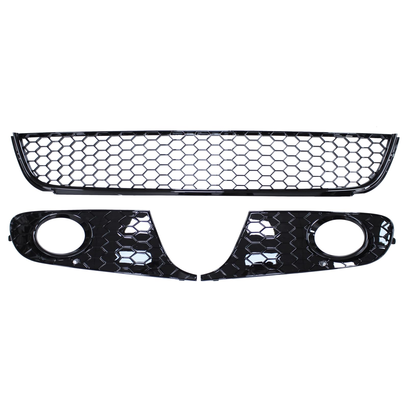 KARPAL Front Lower Grille For 2011-2014 VW Jetta MK6 – Black W/ Chrome Honeycomb