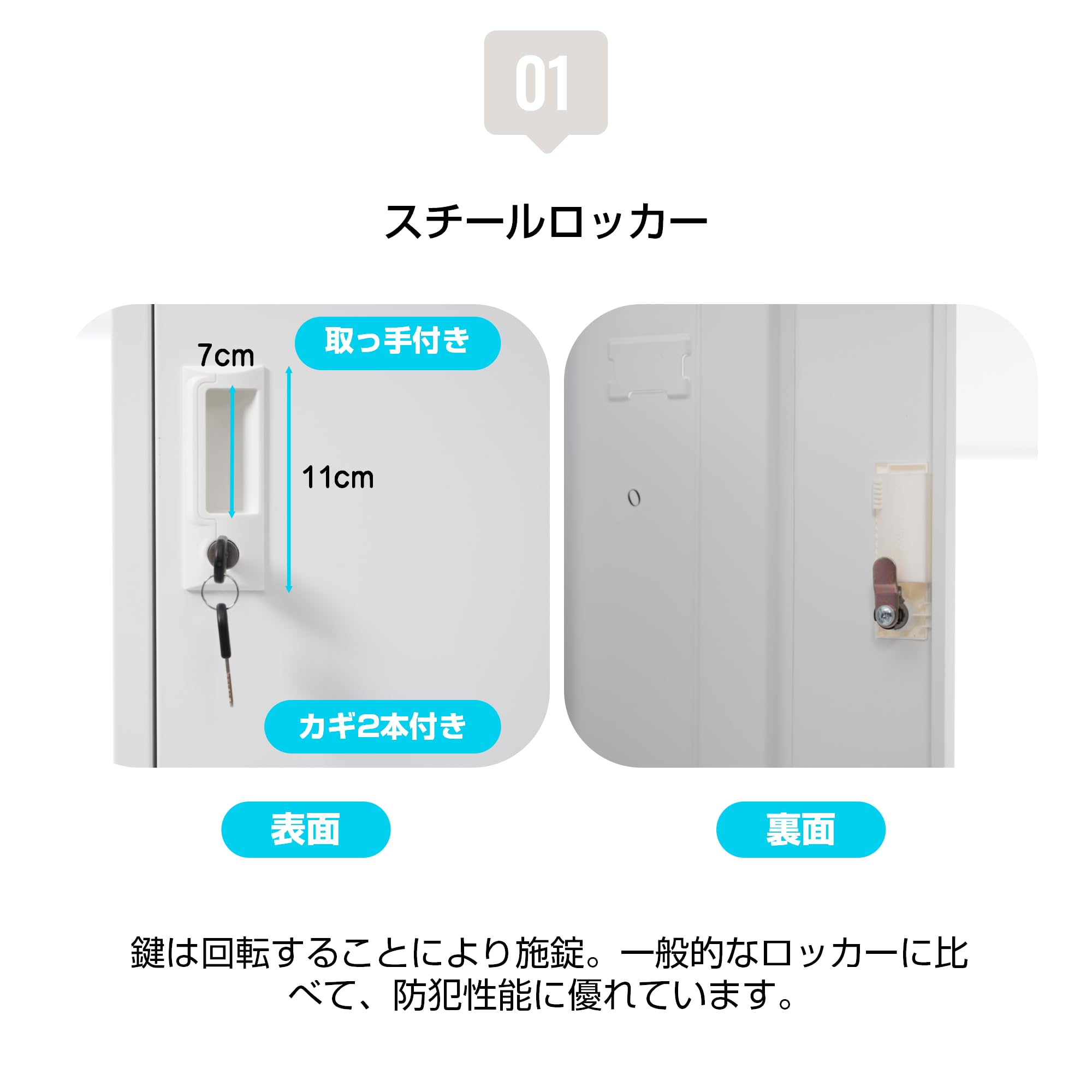 Amazon.co.jp: ロッカー 6人用 3列2段 オフィスロッカー スチール製