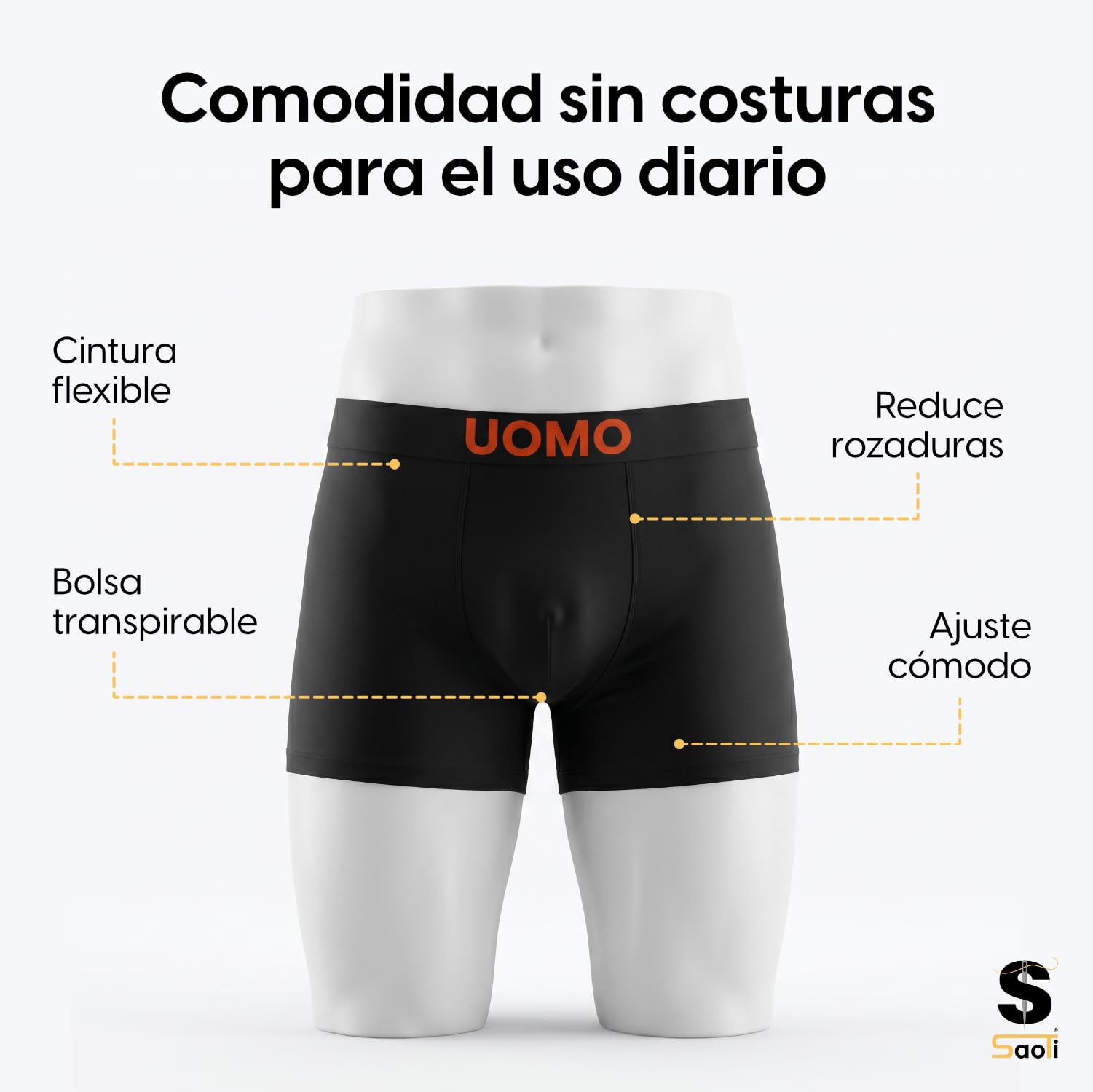 SaoTi 12 Boxer da uomo in microfibra senza cuciture, morbidi e confortevoli, colorati alla moda.