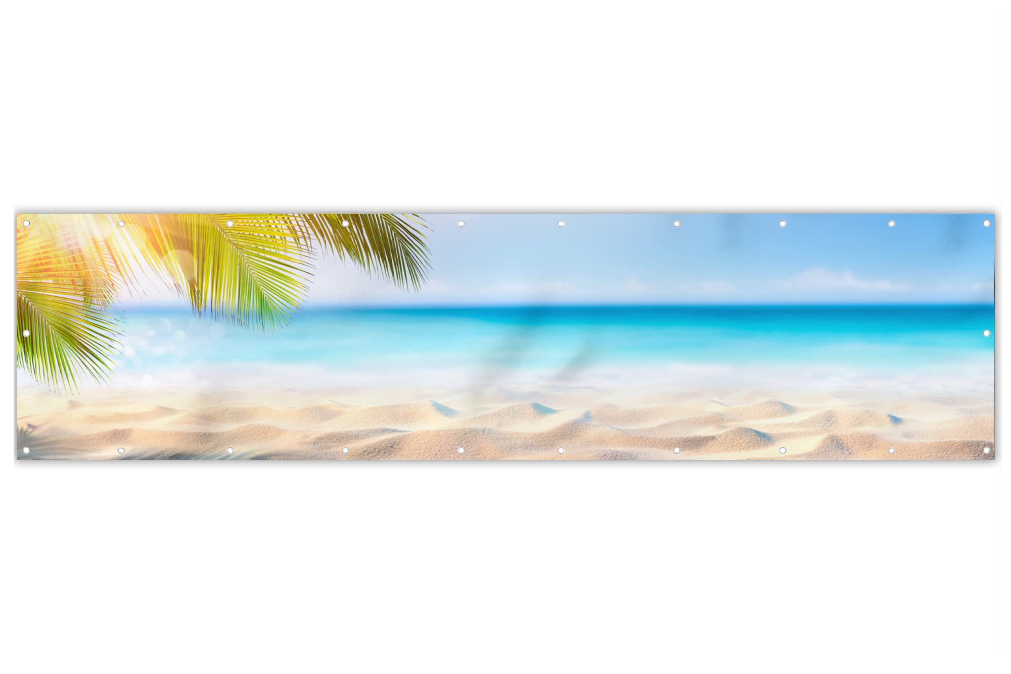 MuchoWow® Balkon Sichtschutz Sichtschutzmatte Balkonbanner Abdeckung für Terrasse Balkon Windschutz Blickdicht Wetterfest 300x80 cm Tropisch - Strand - Palme