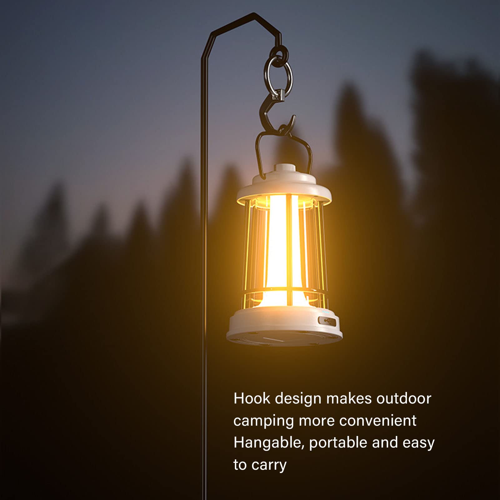 Linterna LED para Camping, Diseño Retro Superbrillante con Atenuación Continua para Acampar Al Aire y Emergencias, 8000 MAh, 6 W