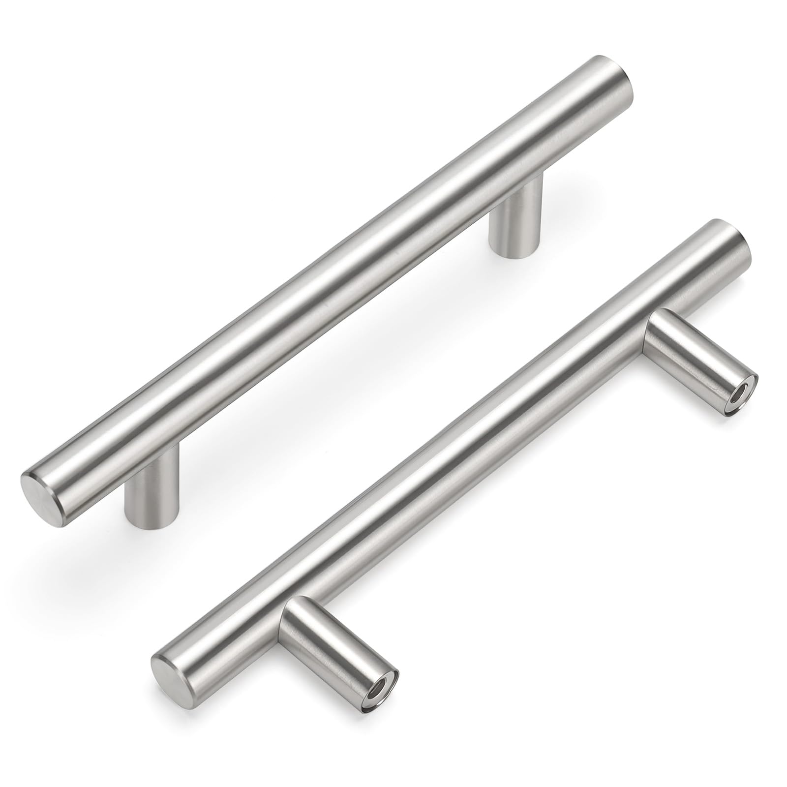Goldewarm 20 Pack Kitchen Cupboard Handles 96mm(3-3/4 inch) Hole Center Kitchen Door Handles Brushed Nickel Drawer Pulls Stainless Steel