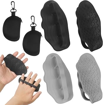 Vefungyan Gym Workout Grips Rubber Fingerless 2 Pairs Weight Lifting Gloves Anti-Slip Hand Palm Protection Wraps Exercise Support