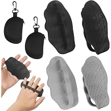 Vefungyan Gym Workout Grips Rubber Fingerless 2 Pairs Weight Lifting Gloves Anti-Slip Hand Palm Protection Wraps Exercise Support