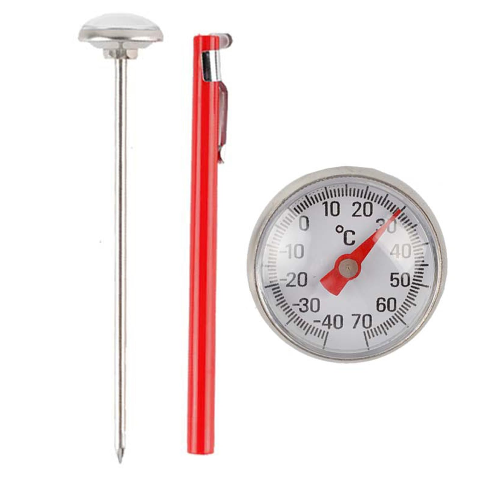 Apglsxy Multipurpose Temperature Gauge For Refrigeration Hvac Systems Hvac Pharmaceuticals 40℃ To 70℃ Measurement Stainless Steel Probe Refrigerator Thermometers