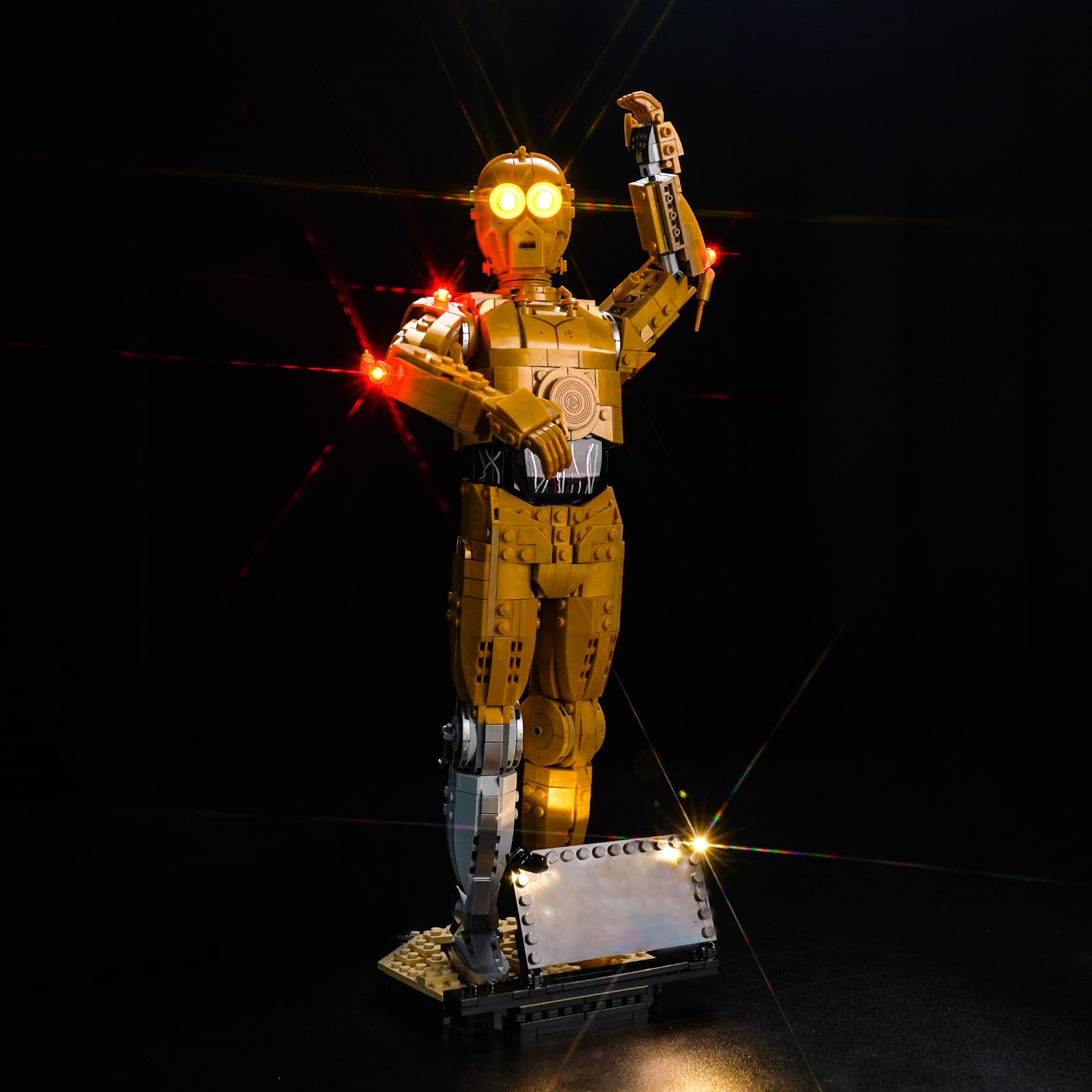 LocoLee Led Light Set Compatible with Lego C-3PO Led Decoration Lighting Kit Compatible with Lego 75398 Building Blocks Model,Only Lights Set,No Model (Light Control Version)