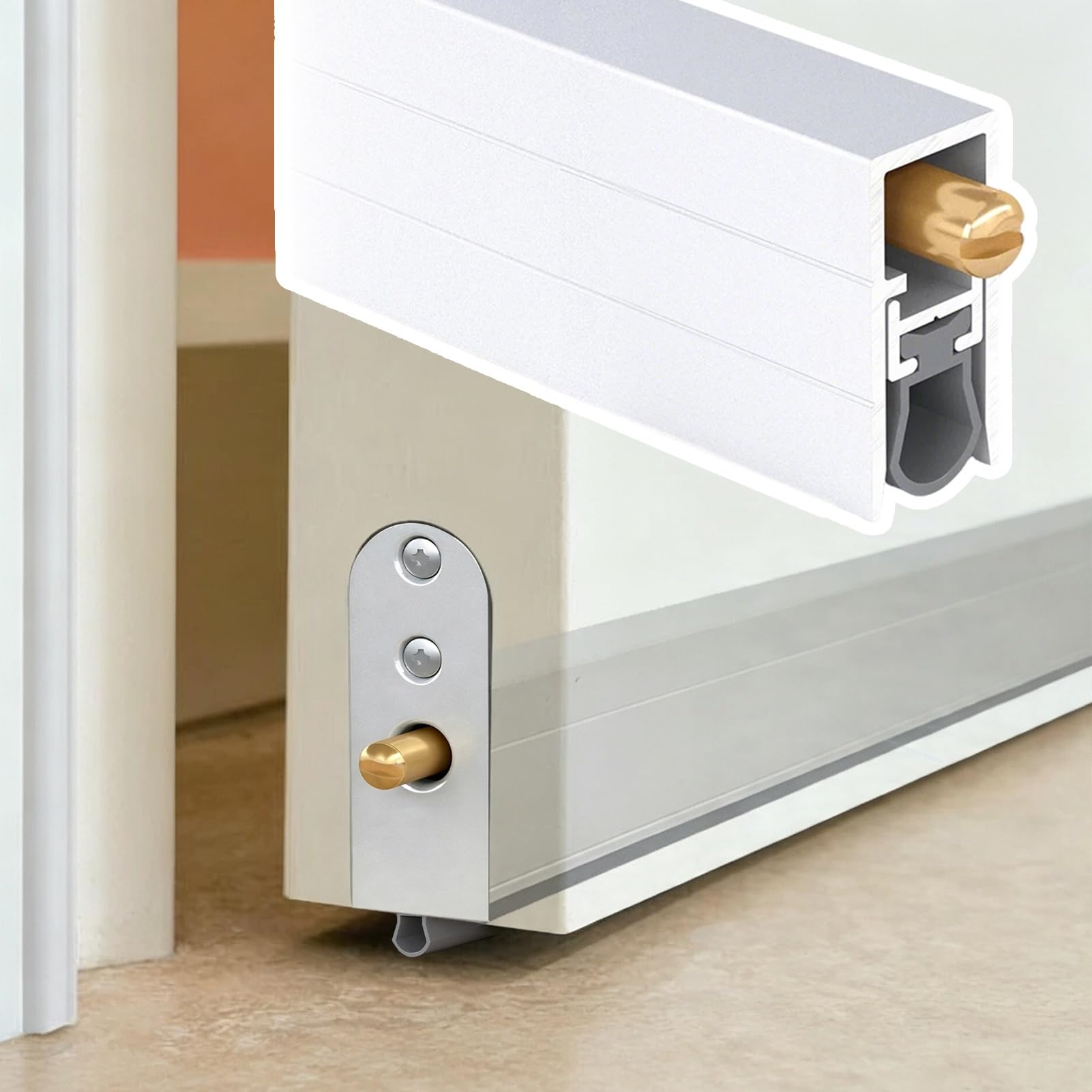 Sello inferior de puerta automática de aluminio