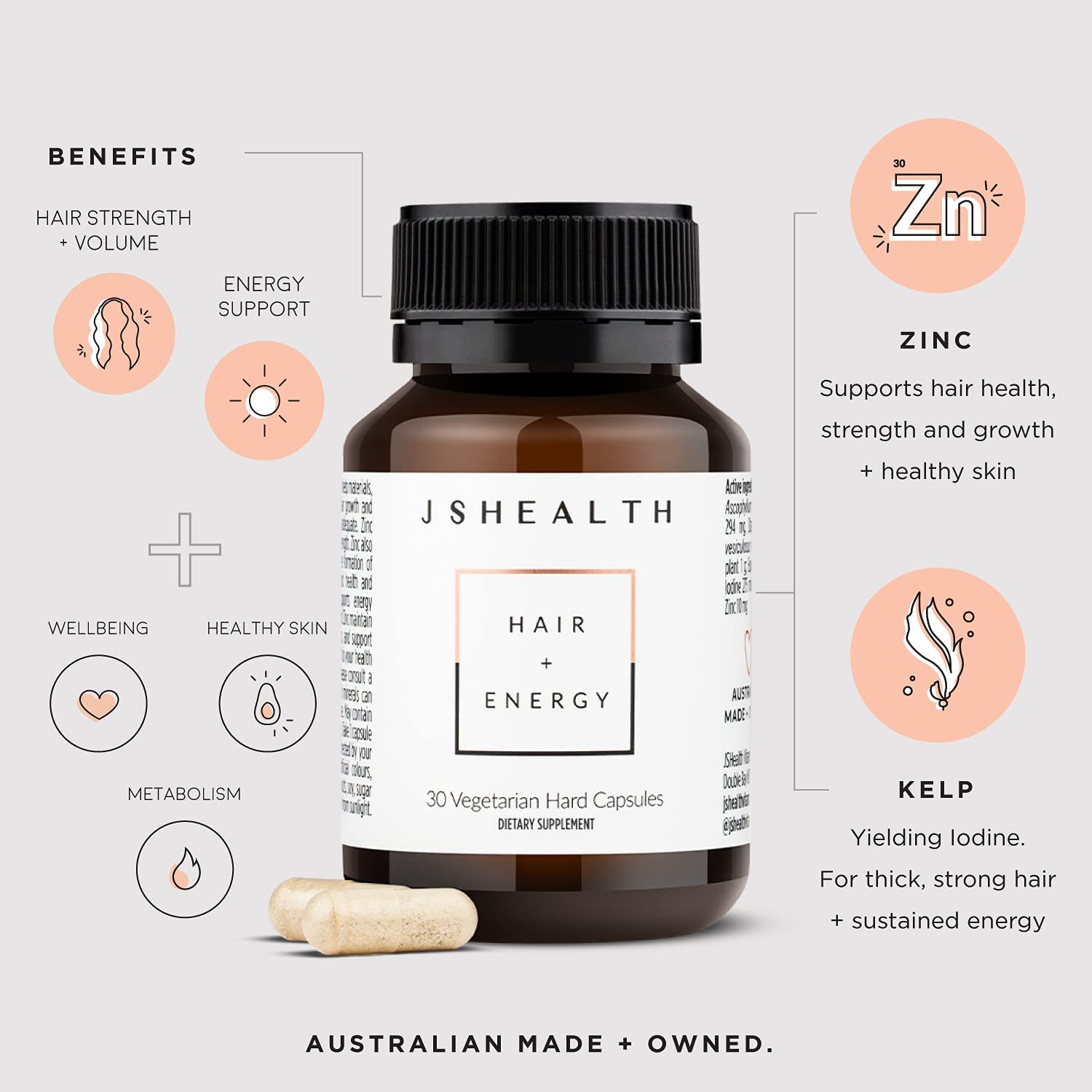 Buy JSHealth Vitamins Hair and Energy Formula Hair Growth Vitamins