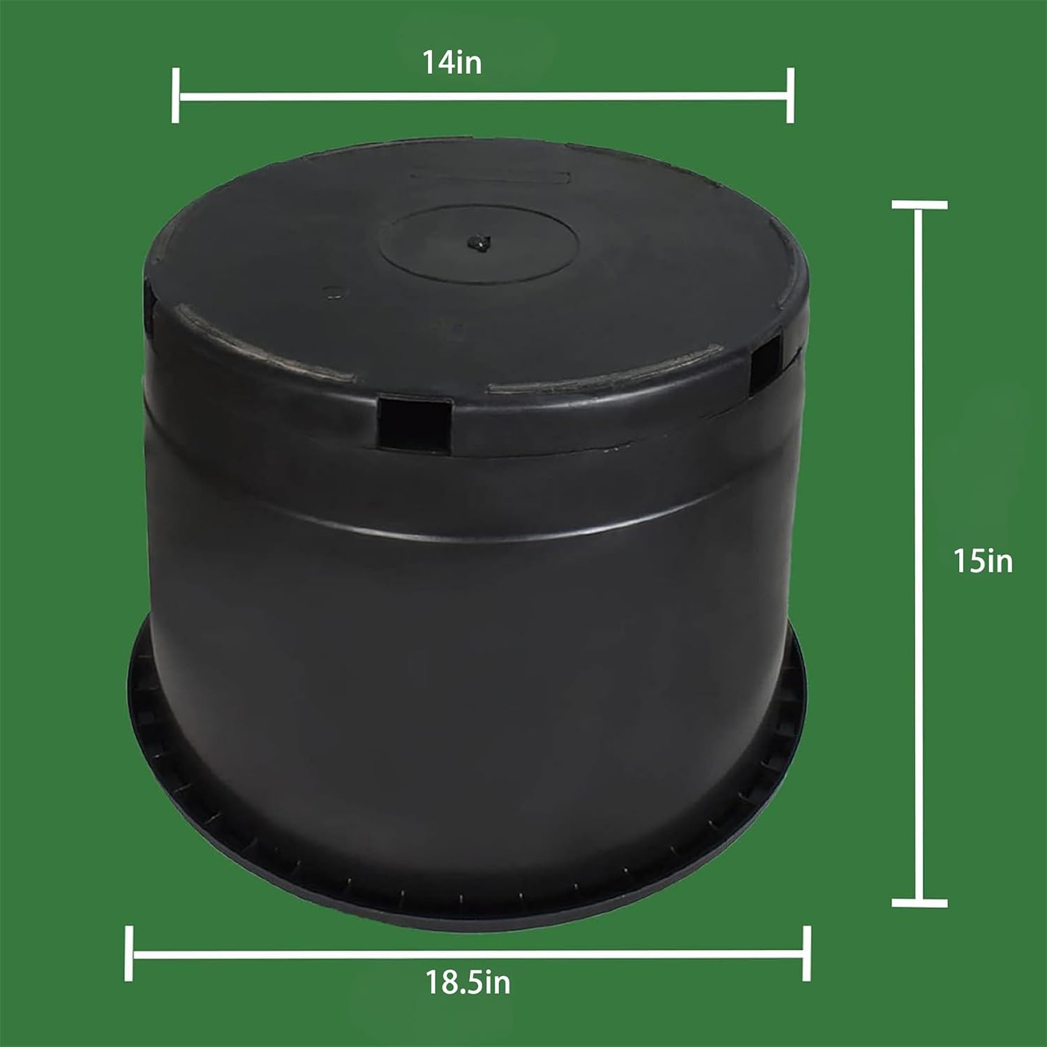 10 Pcs 15 Gallon Round Black Nursery Pots Garden Plastic Planter Nursery Pots for Indoor and Outdoor Plants with Drainage Hole