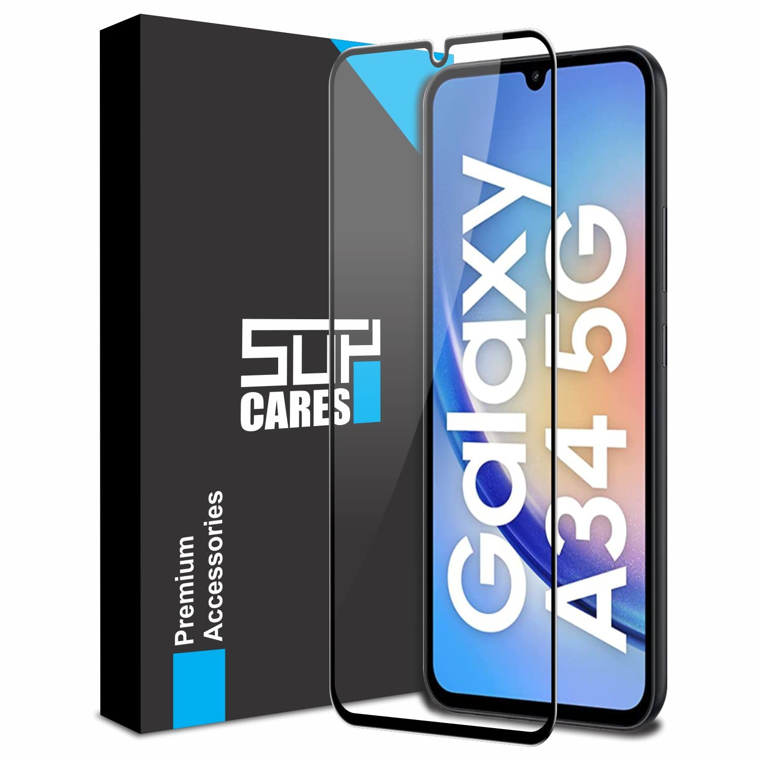 SupCares Edge to Edge Tempered Glass for Samsung Galaxy A34 5G (6.6 Inch) with Easy Self-Installation Kit | Black (B0CP3FX2LM) Amazon Price History, Amazon Price Tracker