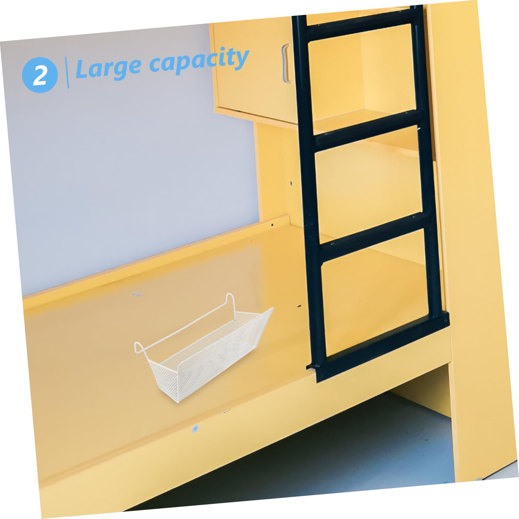 Sosoport Cesta Colgante De Metal Para Almacenamiento Junto Cama, Gran Capacidad, Sin Taladro, Resistente Hierro, Organizador Para Dormitorio y Cama, Uso Multifunción, 1 Unidad Blanca