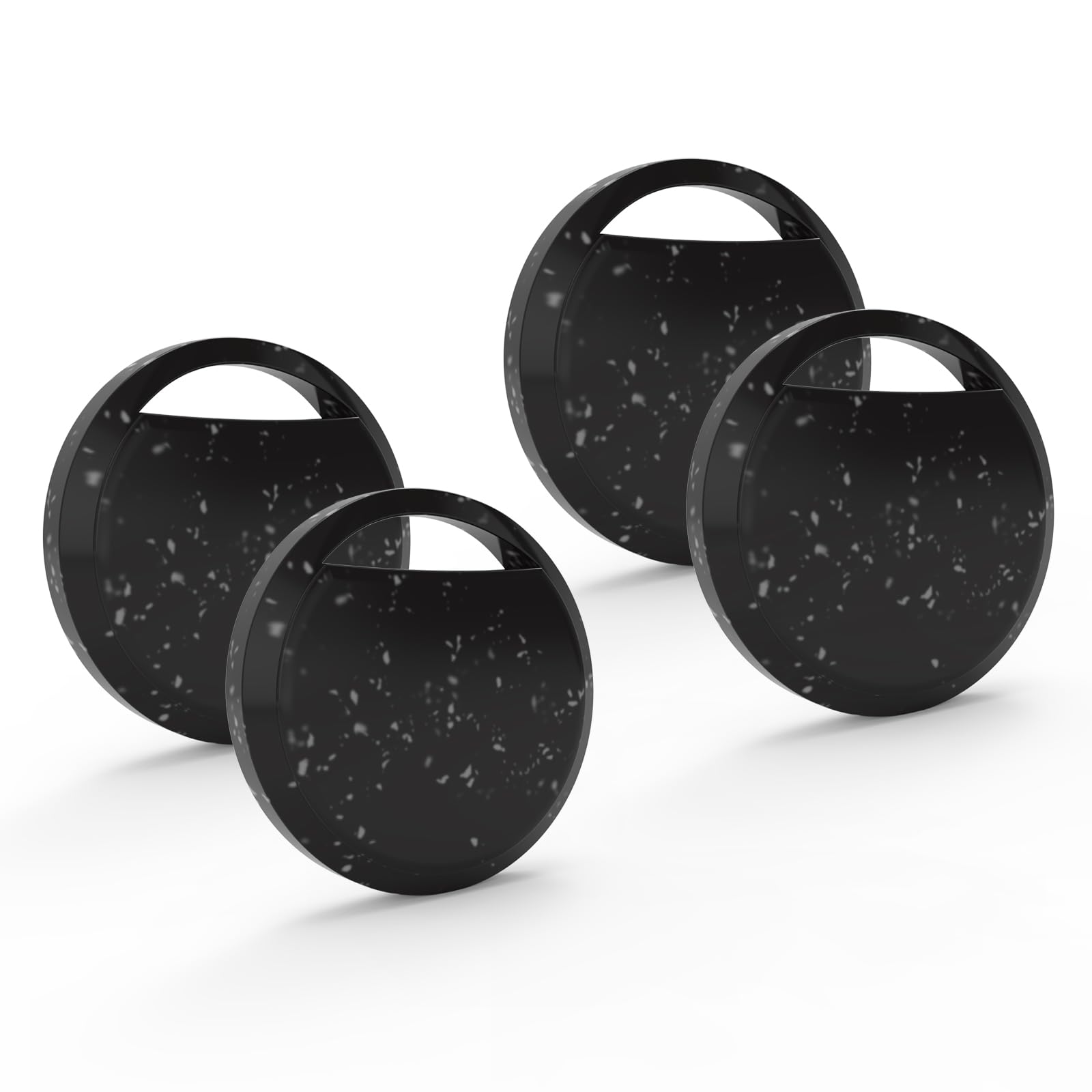 RSH Android Bluetooth Tracker Smart Tag, Works with Google Find Hub, 4 Pack, Key Finder for Wallet/Luggage/Backpack, Android Only, Loud Beep, Last Known Location (Schwarz)