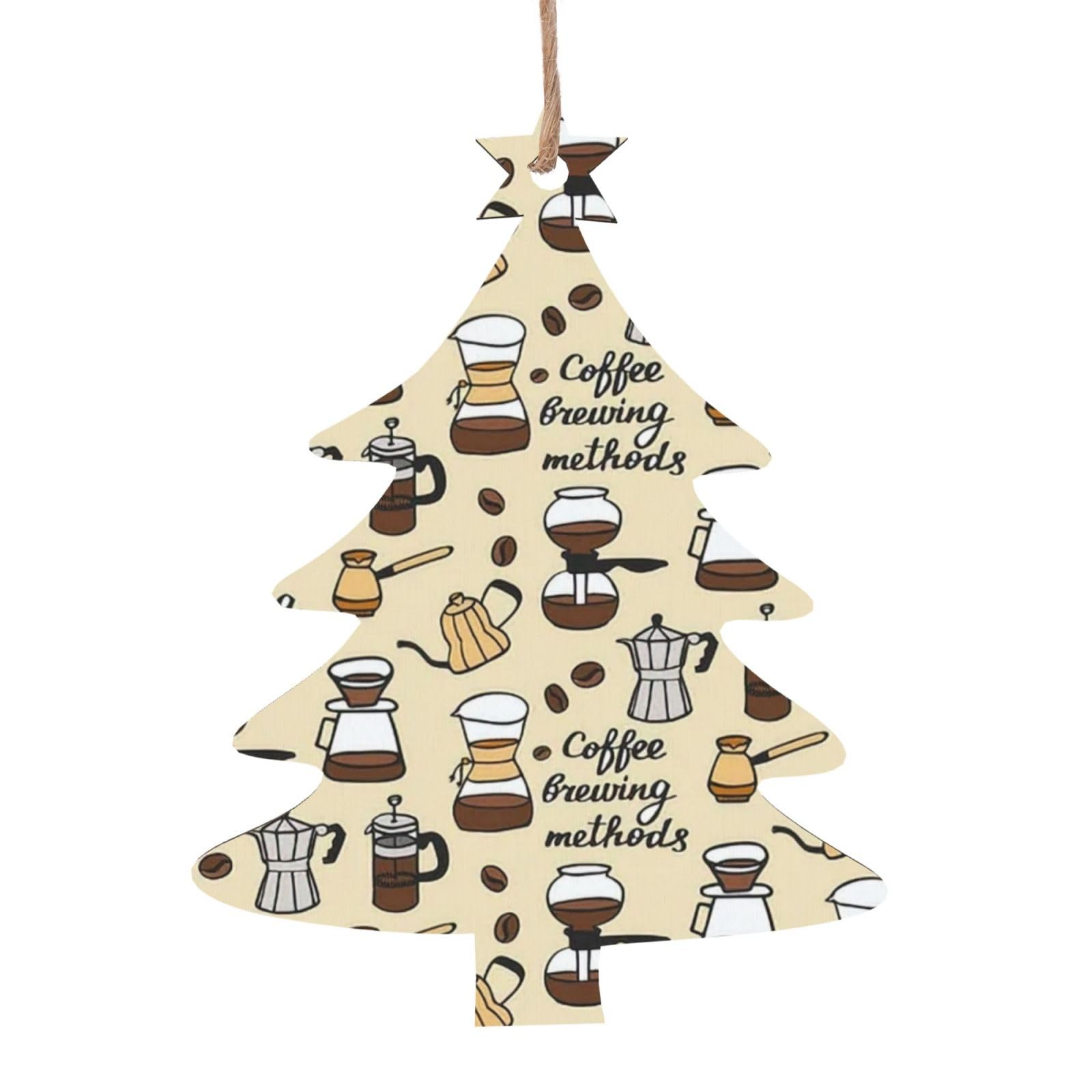 Coffee And Sweets Sugar Print Wooden Christmas Decorations,Christmas Tree Ornaments Christmas Wooden Gift Tags