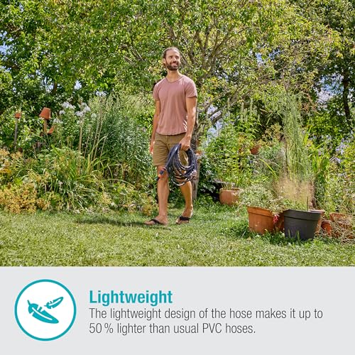 Gardena Liano Life Textilschlauch 1/2 Zoll, 30m Set: Flexibler Gartenschlauch aus Textilgewebe, mit PVC-Innenschlauch, leichtgewichtig und wetterbeständig – Bild 4
