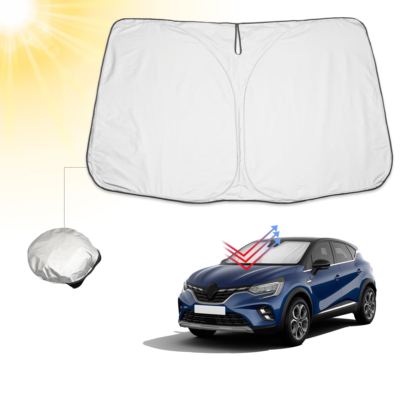 Parasole Auto Per Renault Captur E Clio - Parasole Parabrezza Interno Pieghevole Con Protezione UV - Foto 4