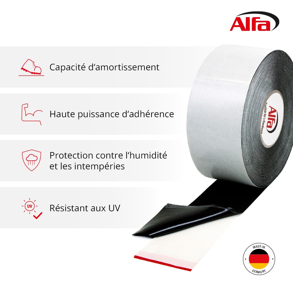 Bande de protection lambourde Alfa 708 80 mm x 20 m caoutchouc EPDM