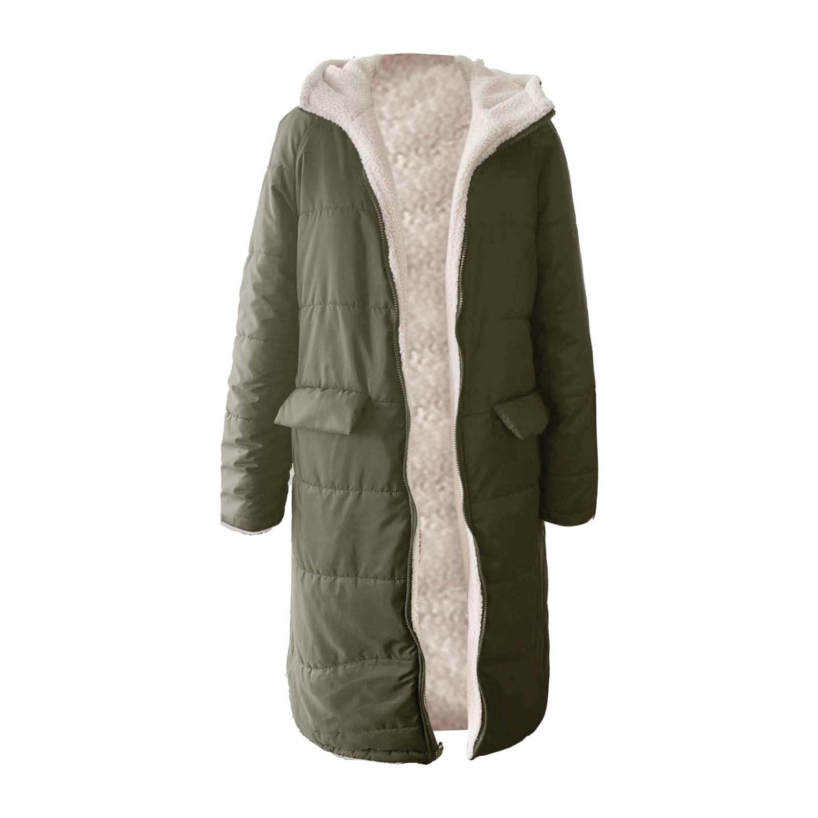 Cocila Manteau D'hiver Chaud à La Pour Dames Doudoune Capuche Manches Longues Double Long Fourrure Veste Noire Femmes Veste Mi Saison Chic D'ÉTé Courte Blanche Bombers Fleuri Daim