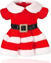 Santa Dog Costume - Red Velvet Skirt & Santa Claus Pet Clothes for Small & Medium Dogs - Xmas Holiday Outfit, Christmas Dog Dress(XL)