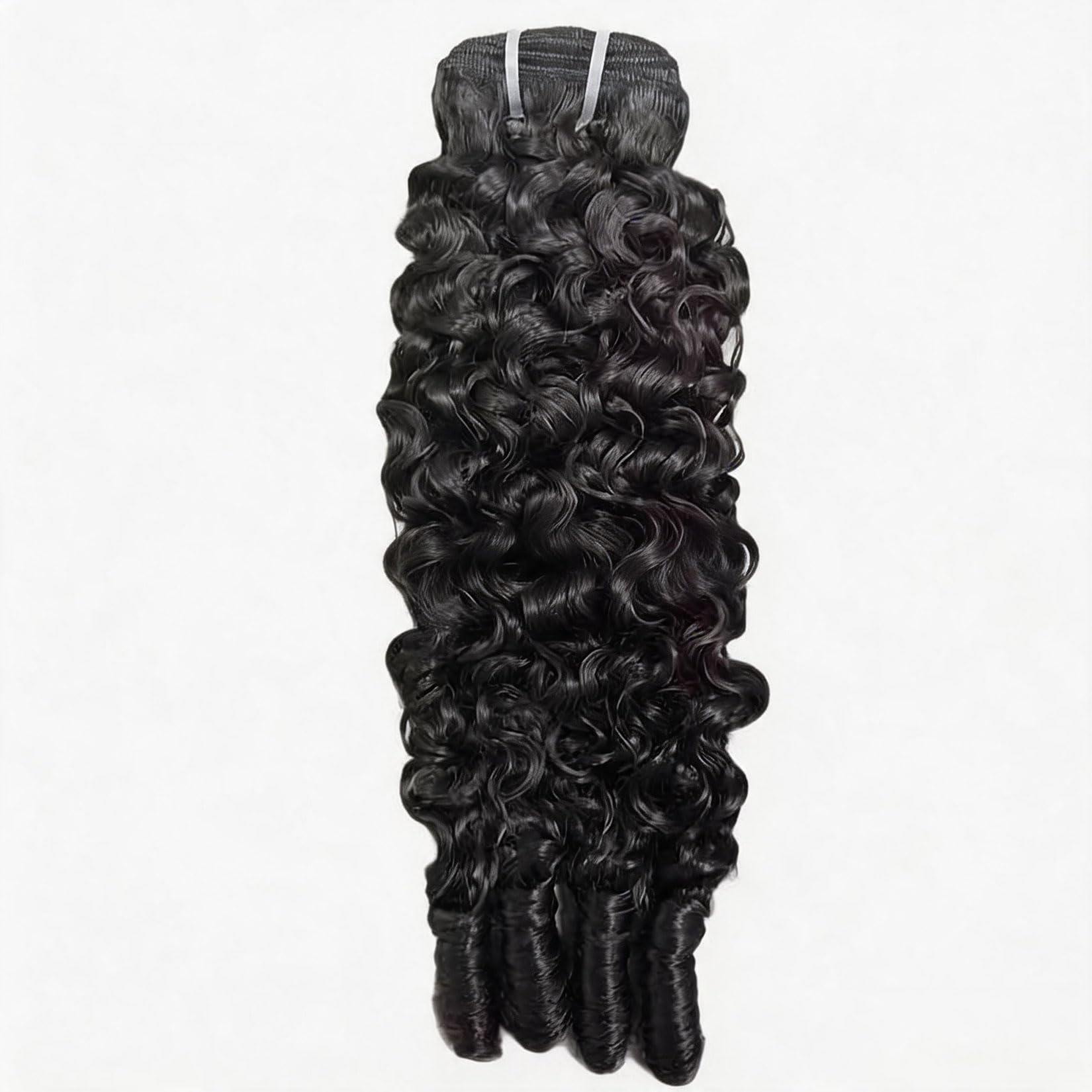 Capelli Umani Mossi Birmani 1 FASCIO Capelli Umani Bagnati e Mossi Fascio Capelli Brasiliani Vergini Non Lavorati Capelli Remy Ricci Tessitura Estensioni Neri Naturali per Donne,28inch