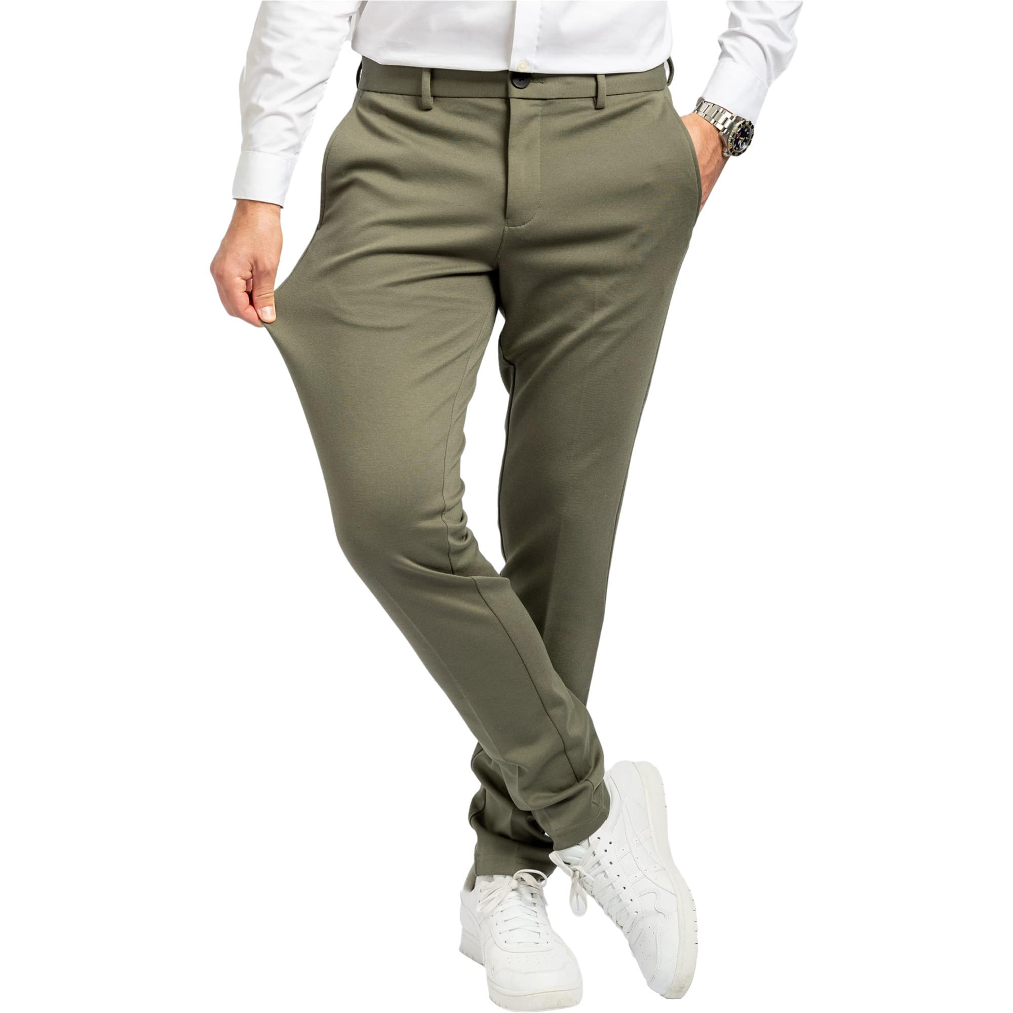 Performance Pants - Chinohose Herren Slim Fit Super Stretch - Anzughose Herren - Bequeme Stoffhose Business & Freizeit - Chino Hose Herren Elasthan Freizeithose Männer