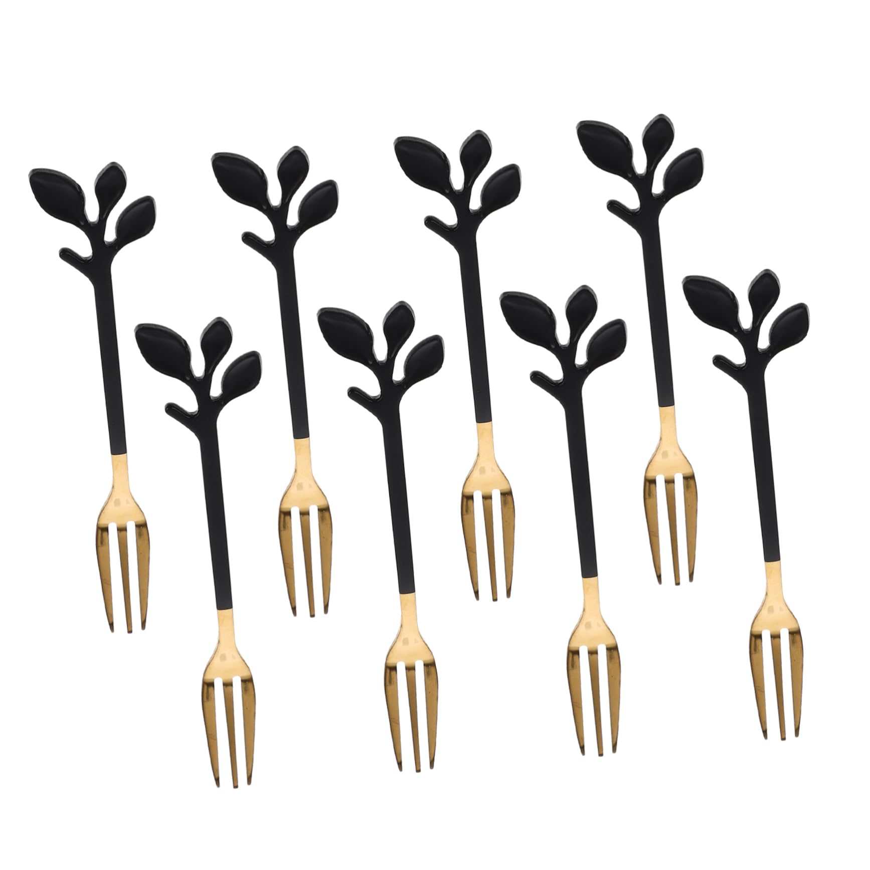 CIYODO 8pcs Stainless Steel Fruit Fork Appetizer Leaf Fork Buffet Forks Delicate Fruits Forks Kitchen Forks Buffet Serving Utensils Household Appetizer Forks Cake Forks Cake Tasting Forks